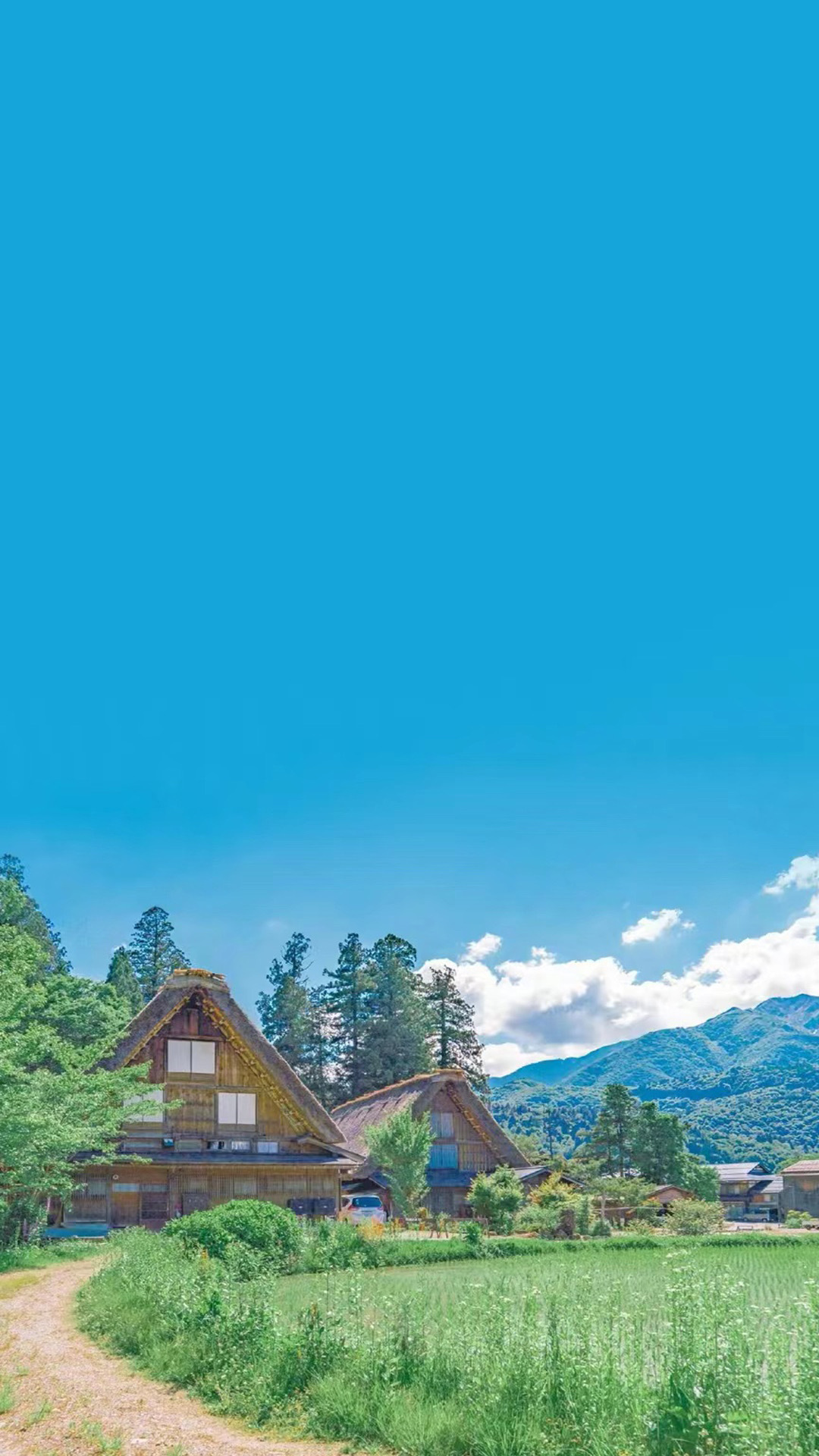 微信封面背景林間小屋