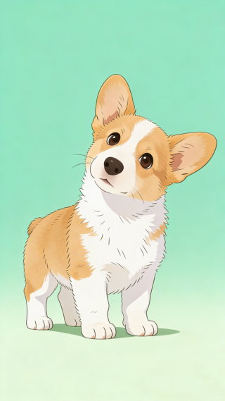 歪头柯基清新壁纸