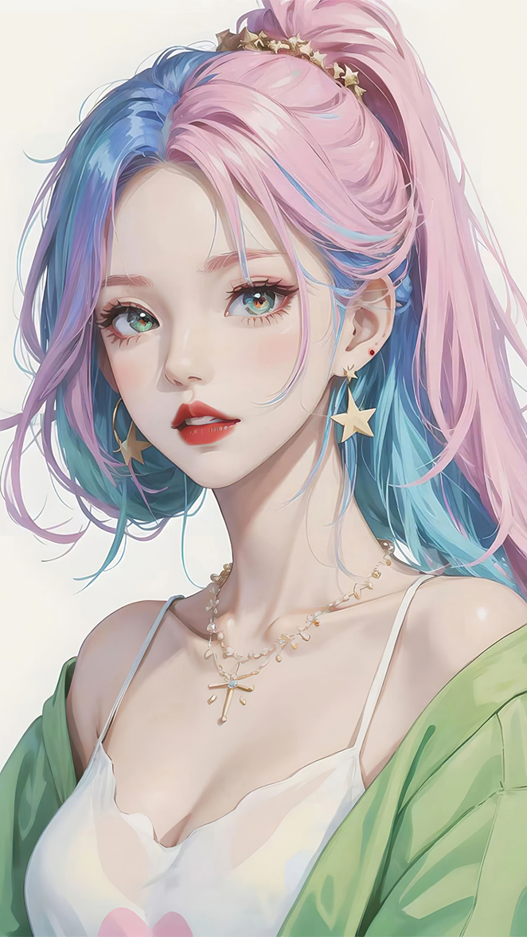 彩虹高馬尾女生