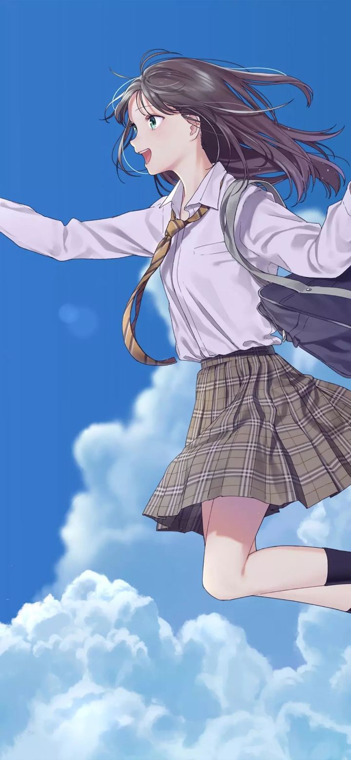微信聊天背景超清校園風jk少女