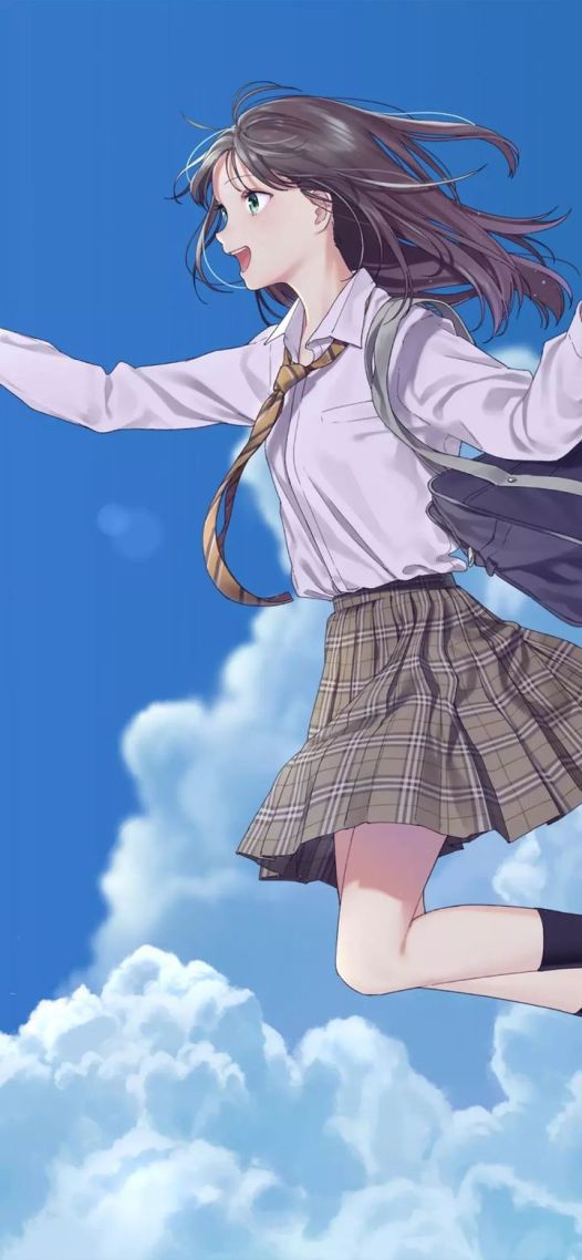 微信聊天背景超清校園風jk少女