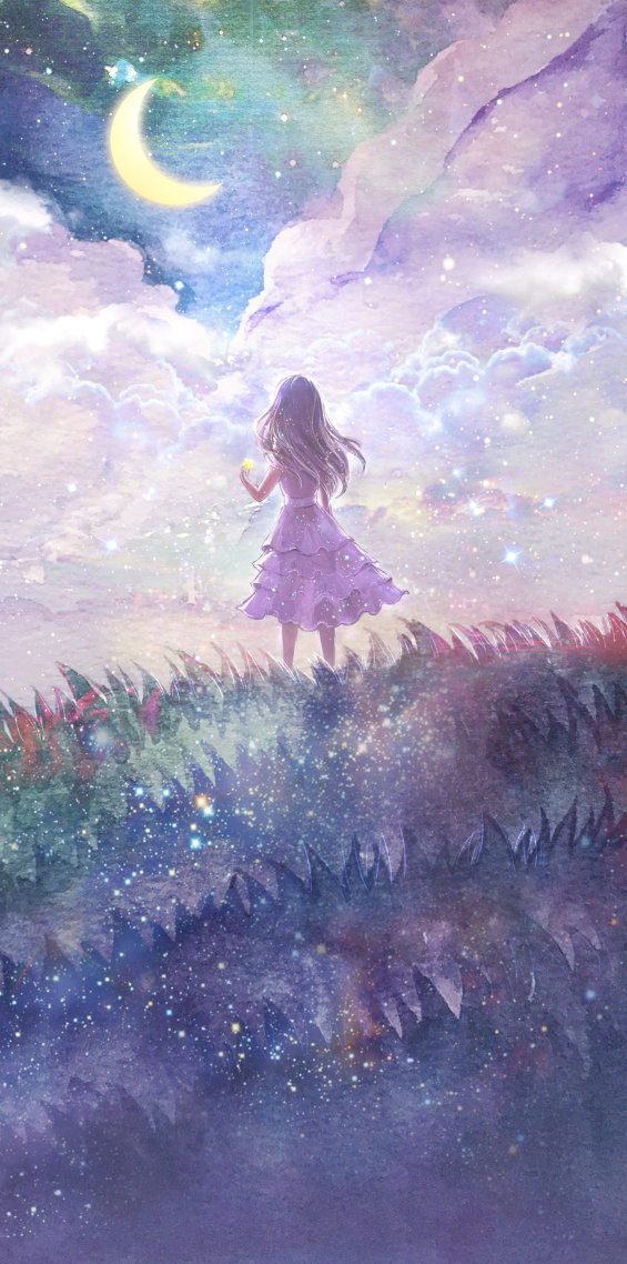 手机屏幕图片壁纸月光少女