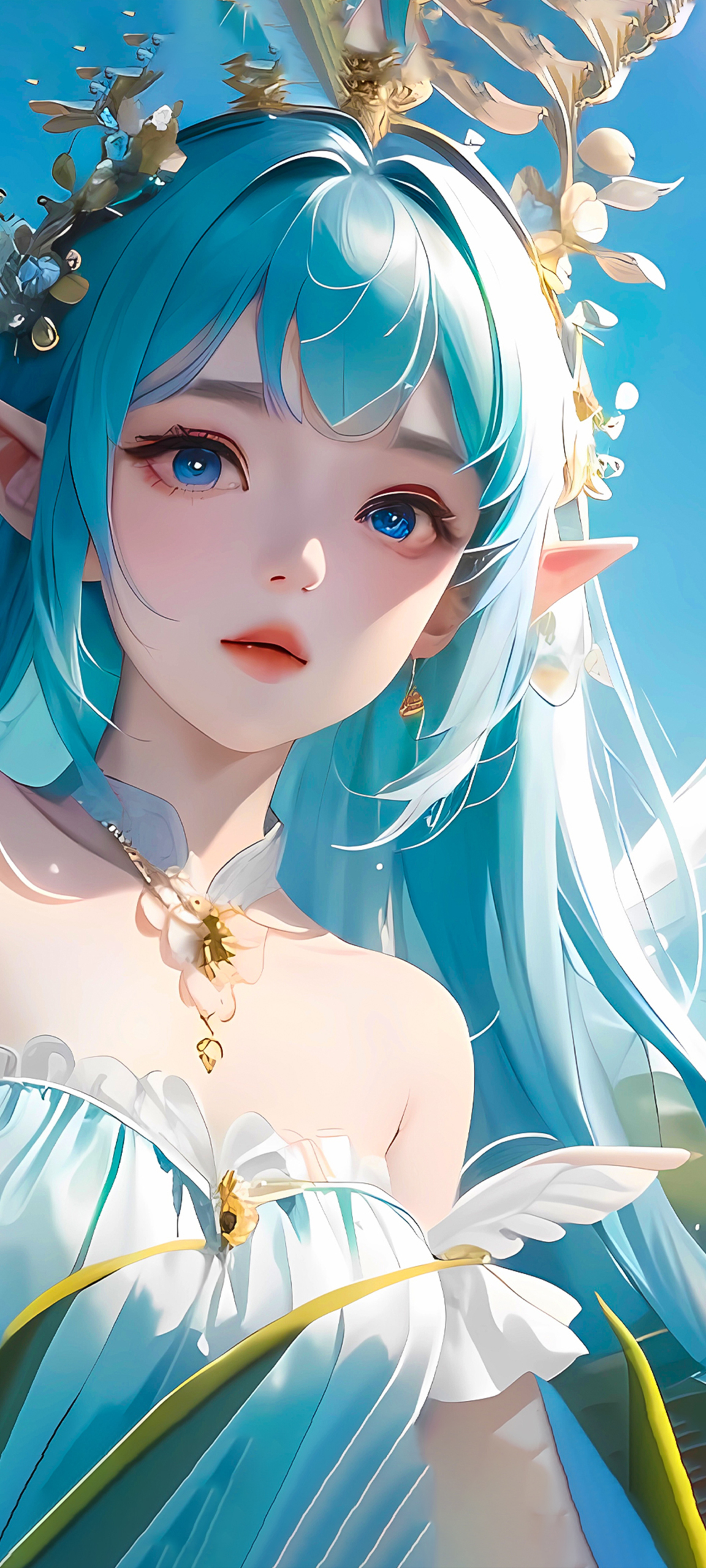 藍發美女