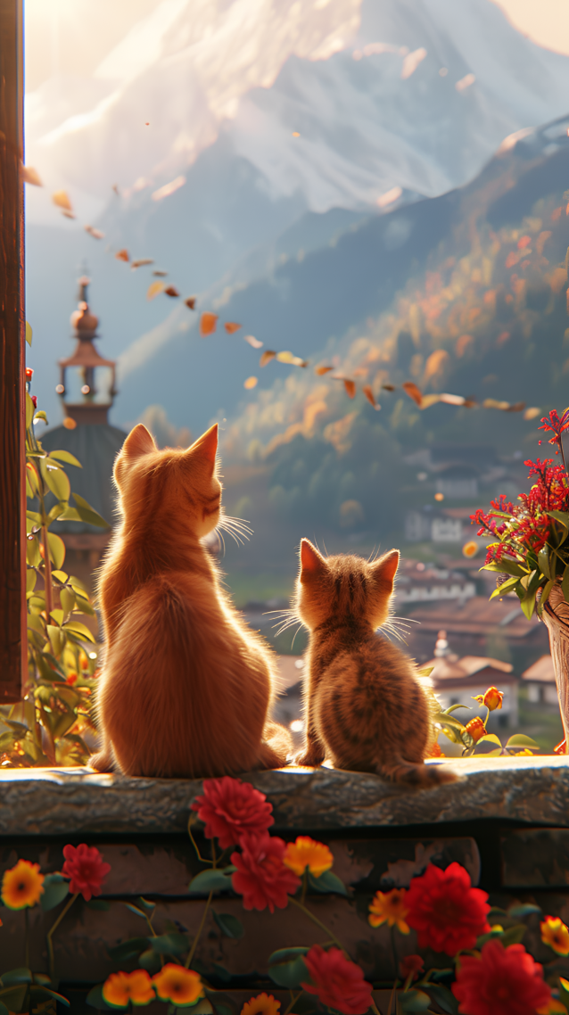 猫与美景