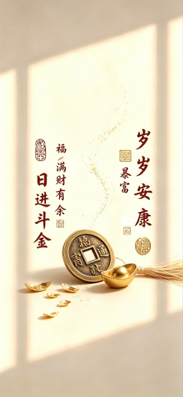 日进斗金手机壁纸