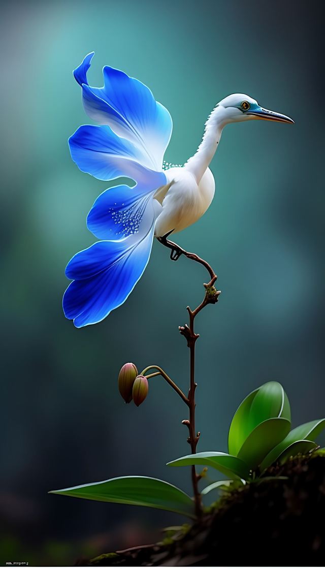 画兰花之鸟