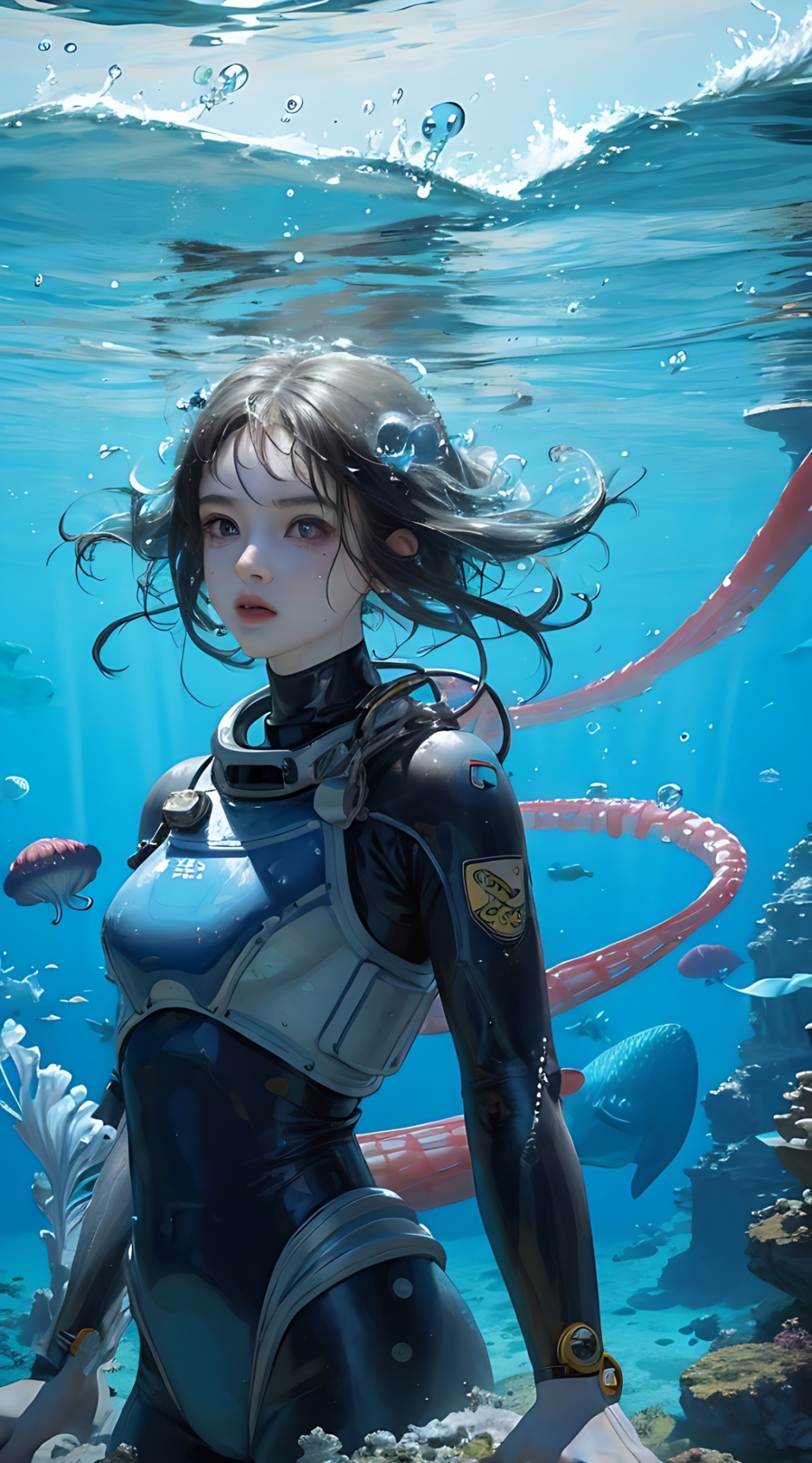美女潛水員