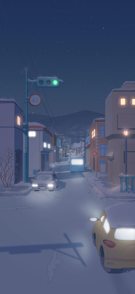 4k雪路街道