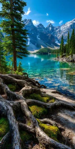 冰湖嵌翠，群峰映蓝