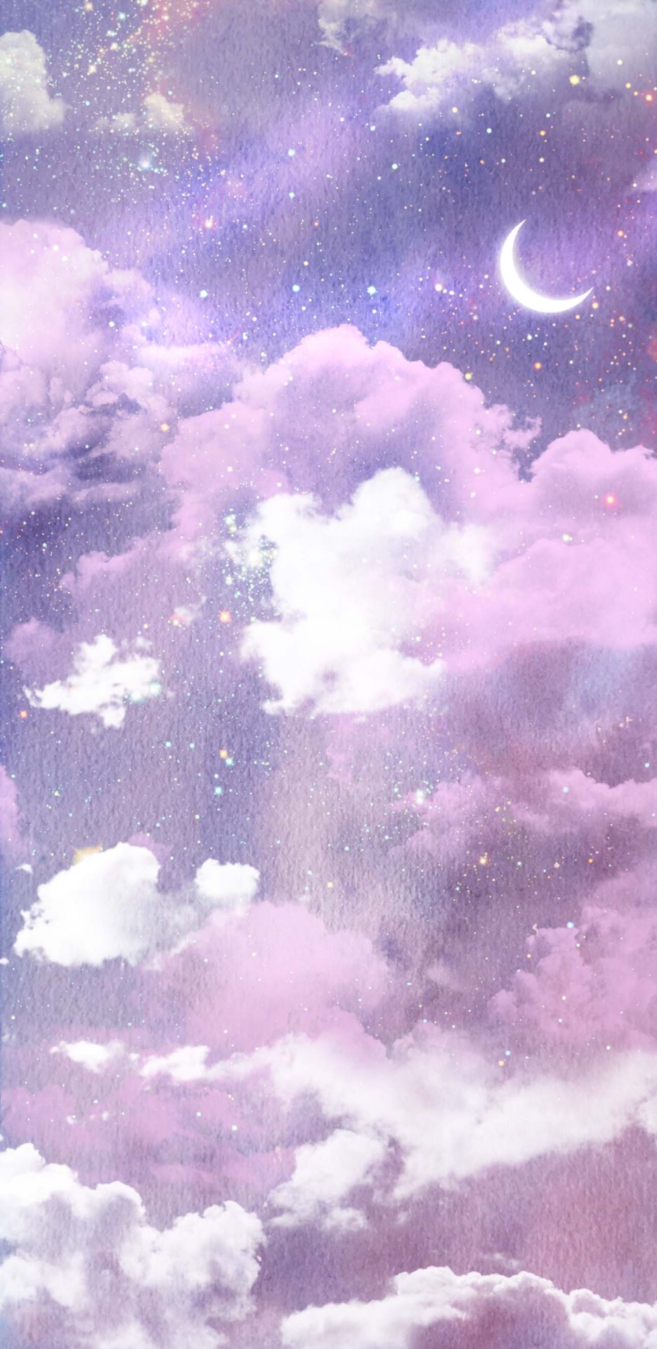 微信壁紙紫色星月夜