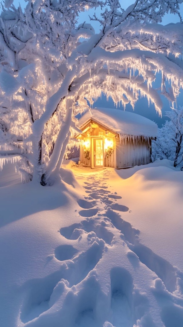 雪夜小屋