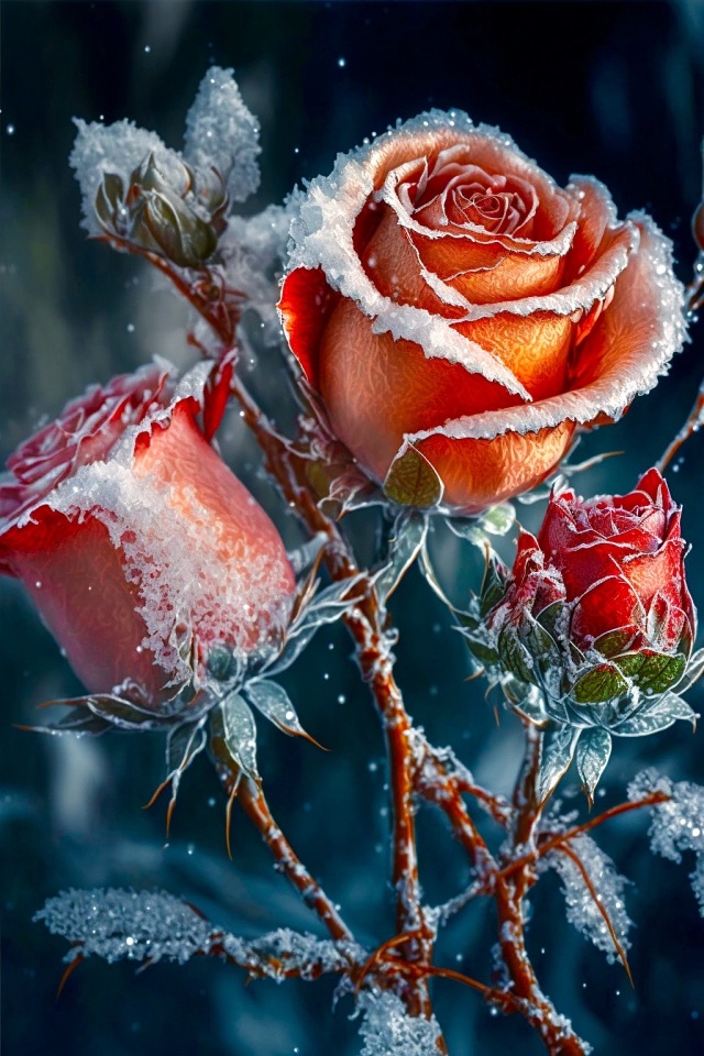 冰雪玫瑰花