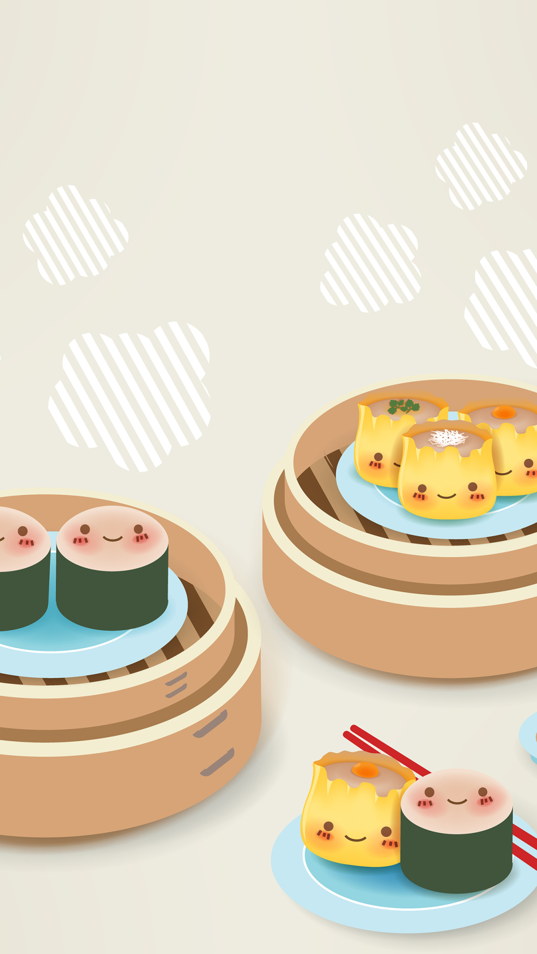 @蒸燒麥 插圖微信壁紙