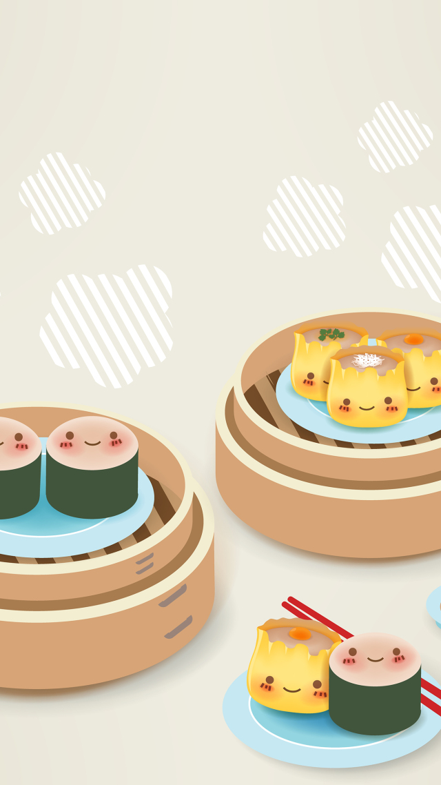 @蒸燒麥 插圖微信壁紙