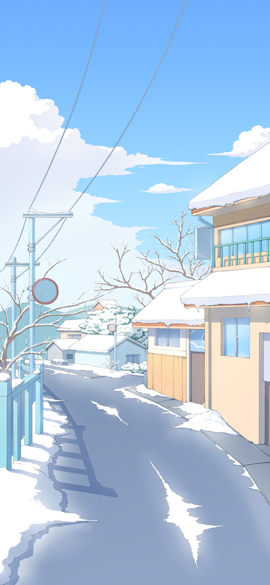 4K雪景街道