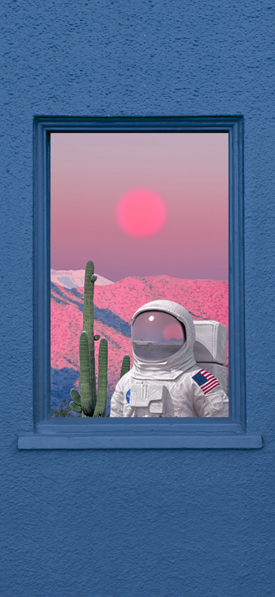 窗口的太空畫手機壁紙高清圖片