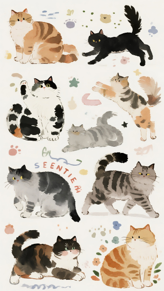 一群猫咪
