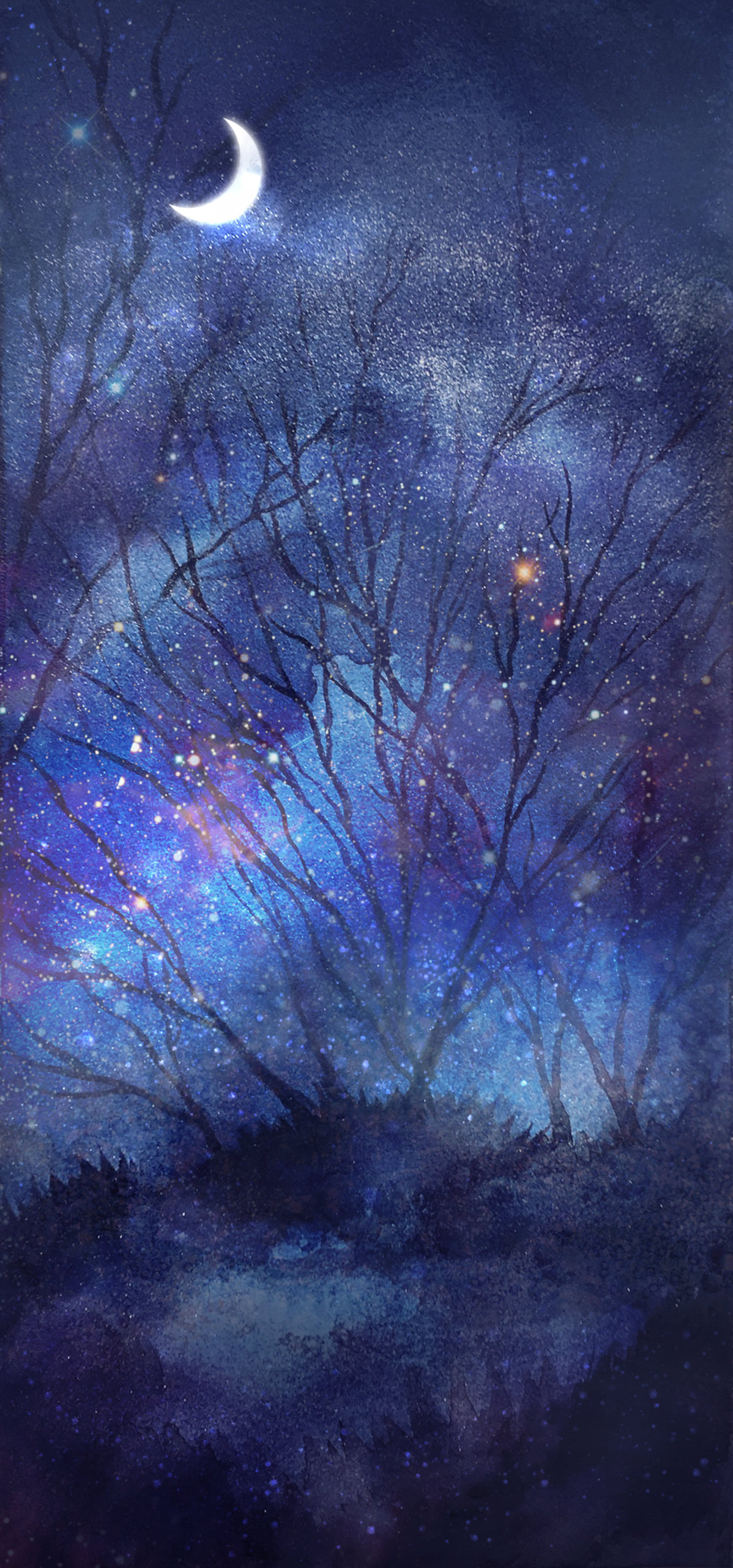 藍色月光qq聊天背景圖