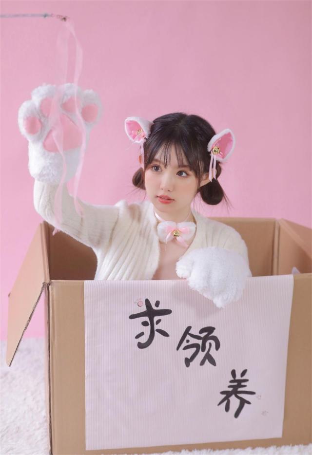 微信壁紙圖貓系少女