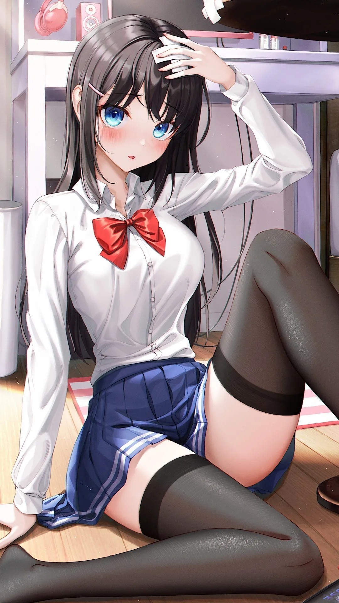 黑絲少女手機桌面圖片