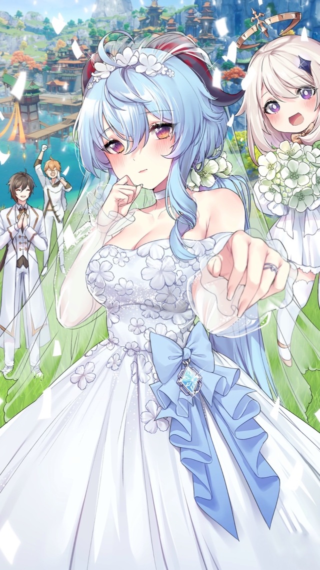 2k原神婚紗甘雨屏保圖片手機壁紙