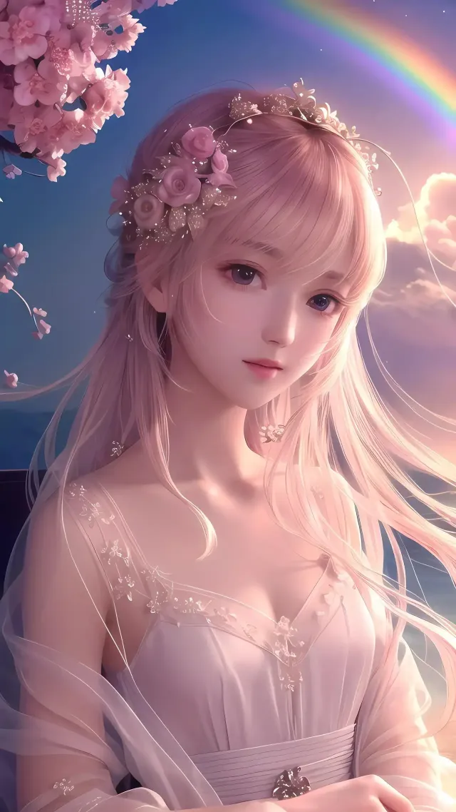 粉色可愛美少女