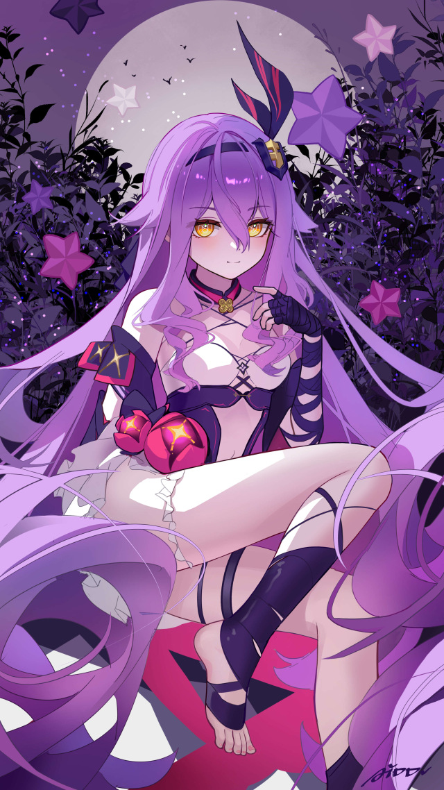 【百日绘画挑战Day26】西琳小河豚
『秋梧鎏金』1：00 a.m.
「夜晚的秋草，蓬松柔软，像我的头发一样」