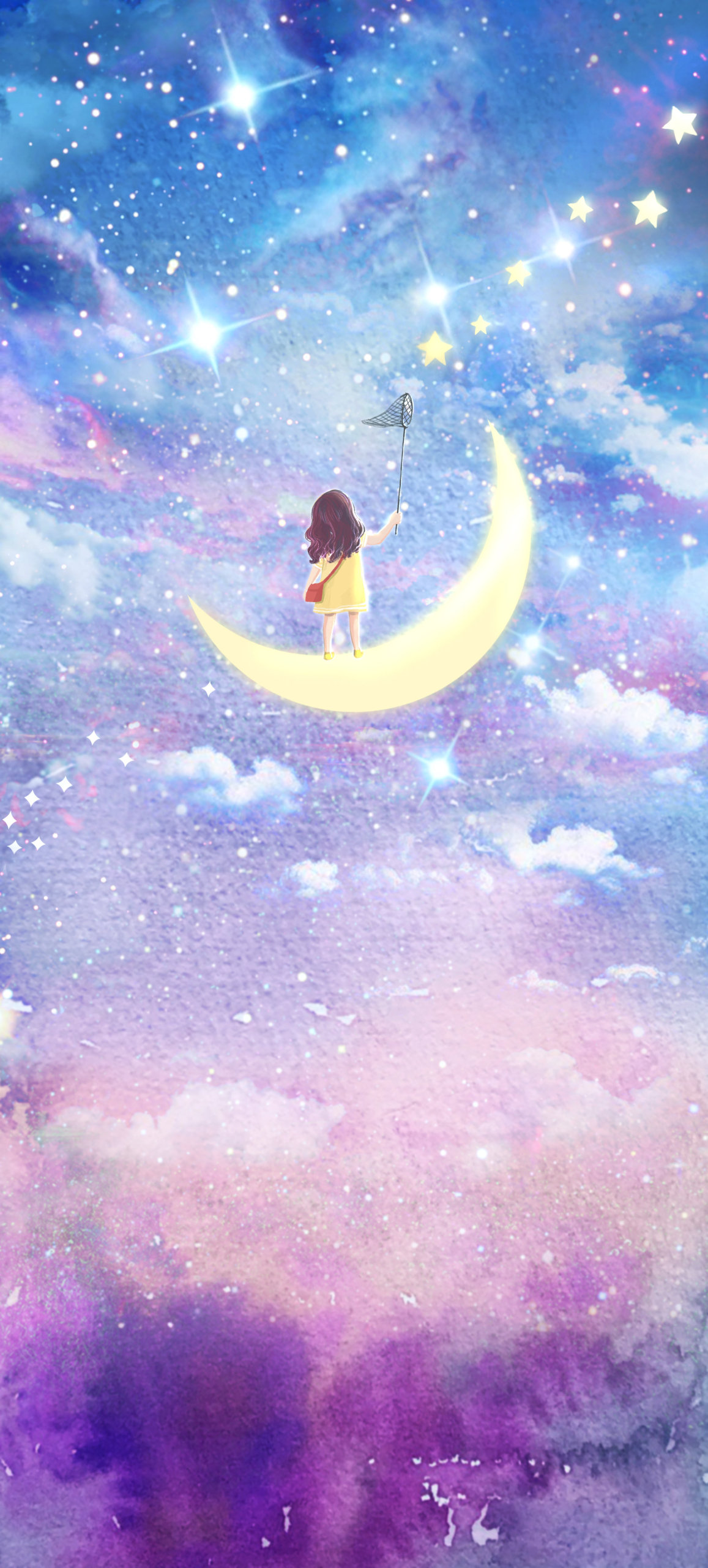 捕星星的少女背景圖片 微信主題