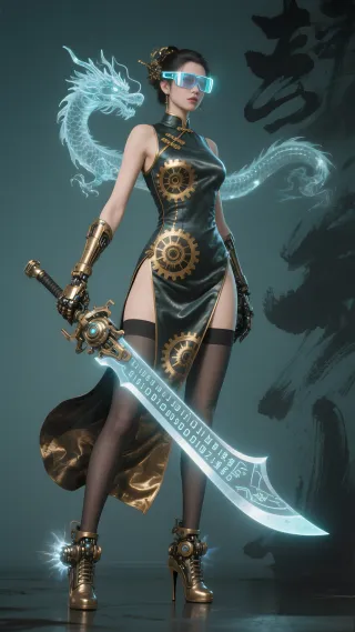 赛博武侠，龙魂战姬