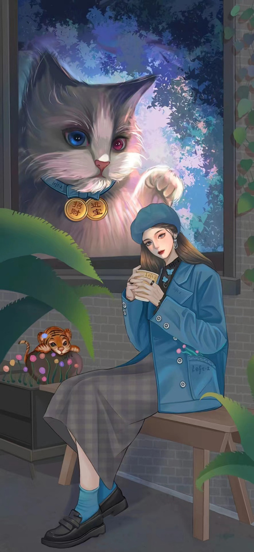 女孩和猫