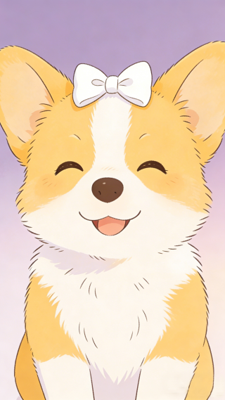 蝴蝶结柯基梦幻壁纸