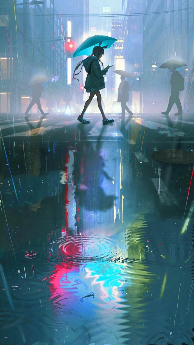雨中漫步