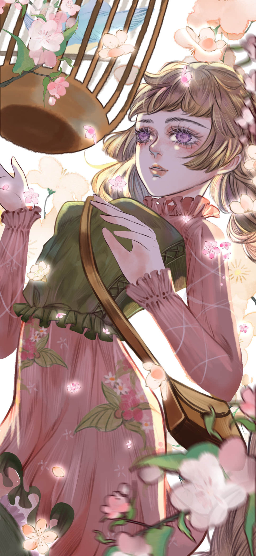 微信背景牆壁紙背包少女