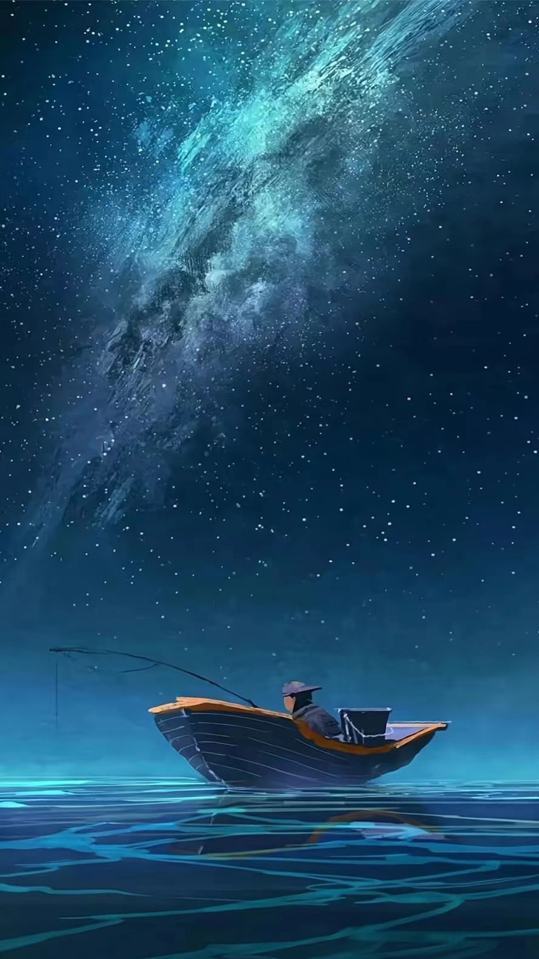 星空小船微信背景壁紙