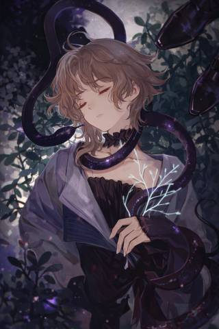 森林幽静少女