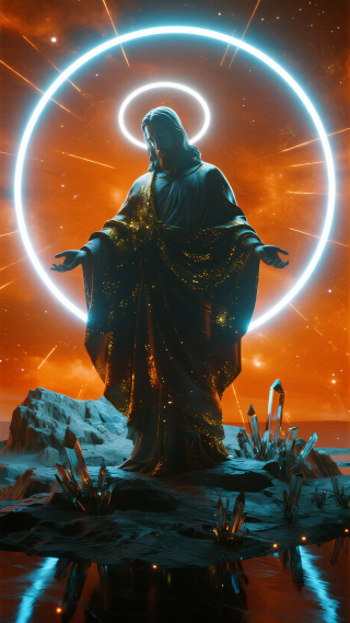 3D渲染耶稣神像