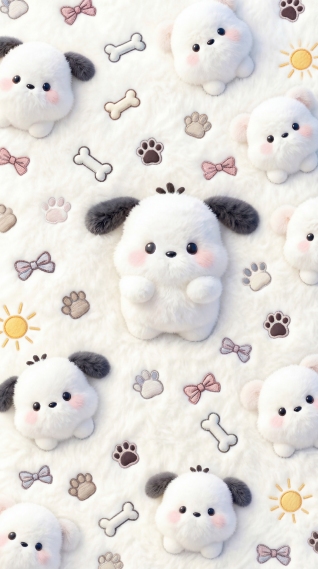 可爱的毛茸茸小狗