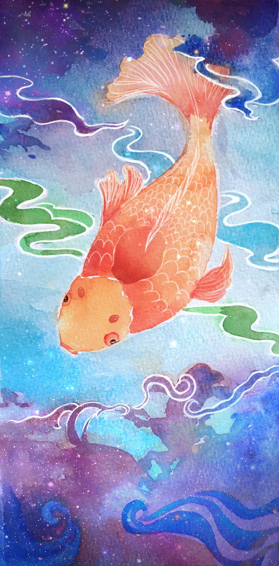 屏保圖片好運錦鯉