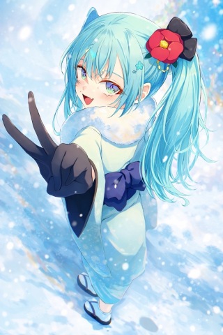 初音未来雪地
