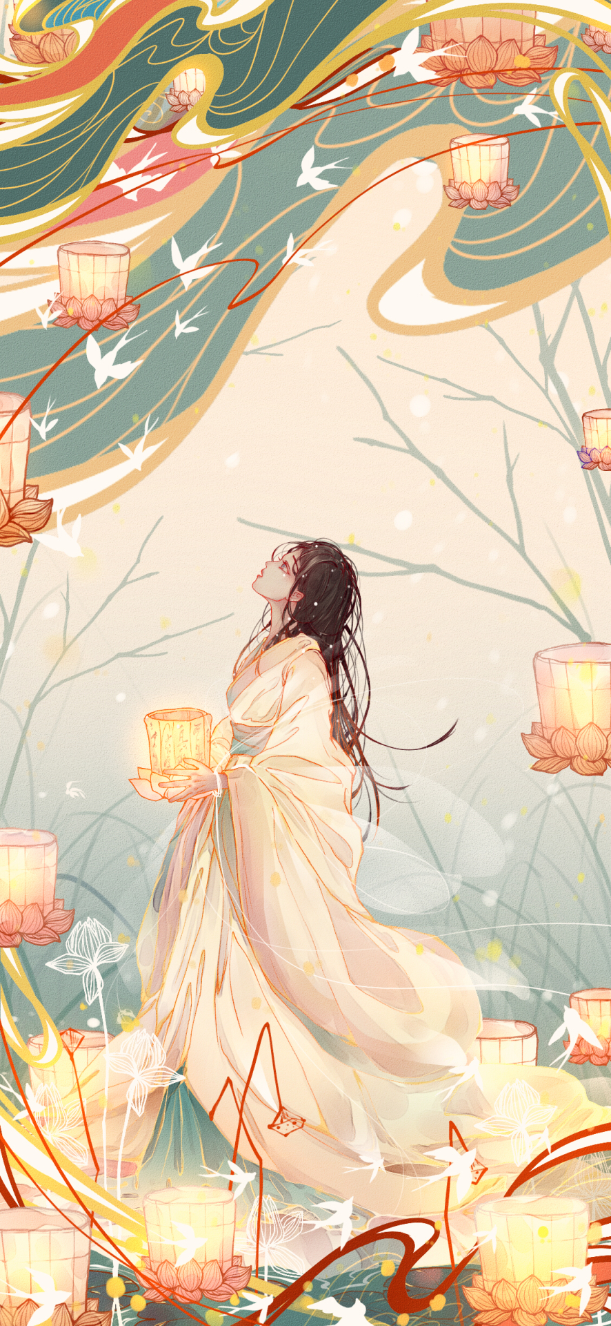 聊天背景圖花燈祈福