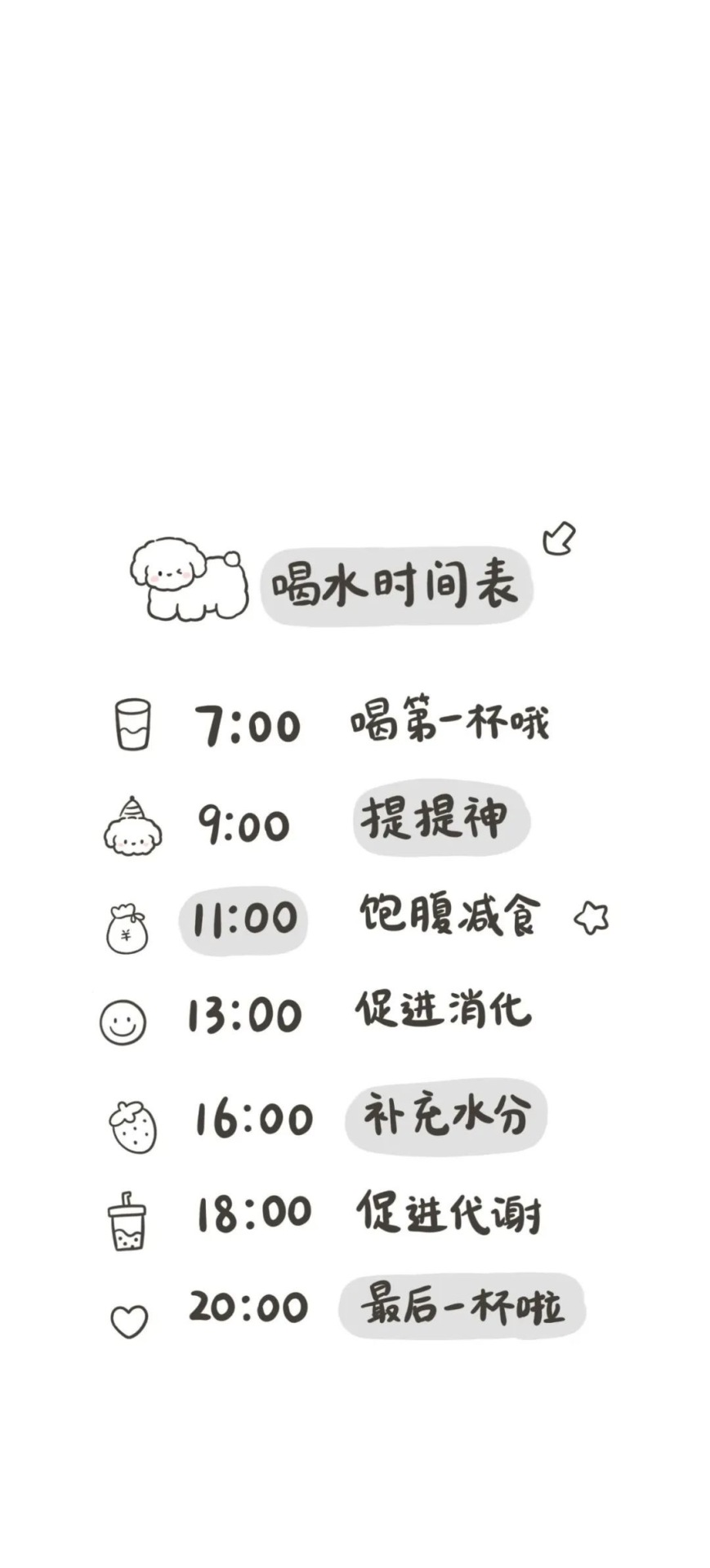 喝水時間表