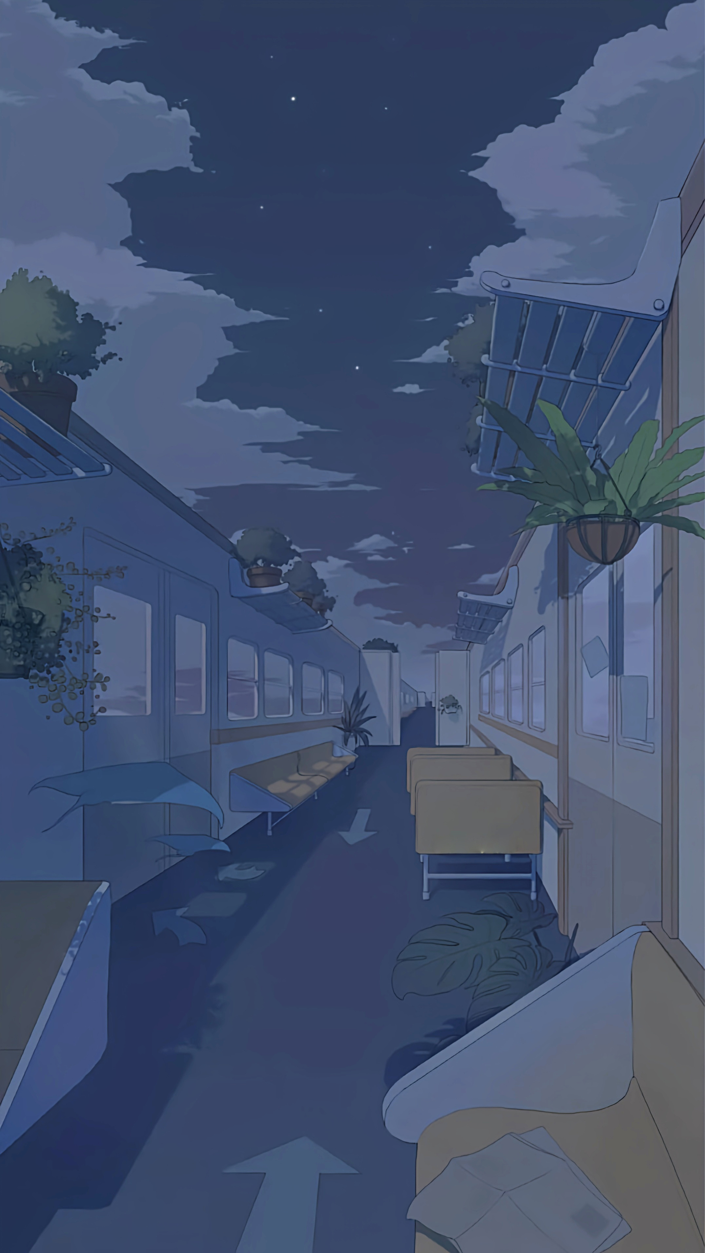 4K唯美治愈-雲層巷子（夜晚）